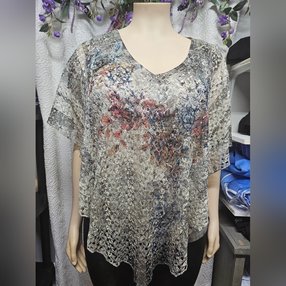 Brittany Black Boxy Gray and Black Blouse